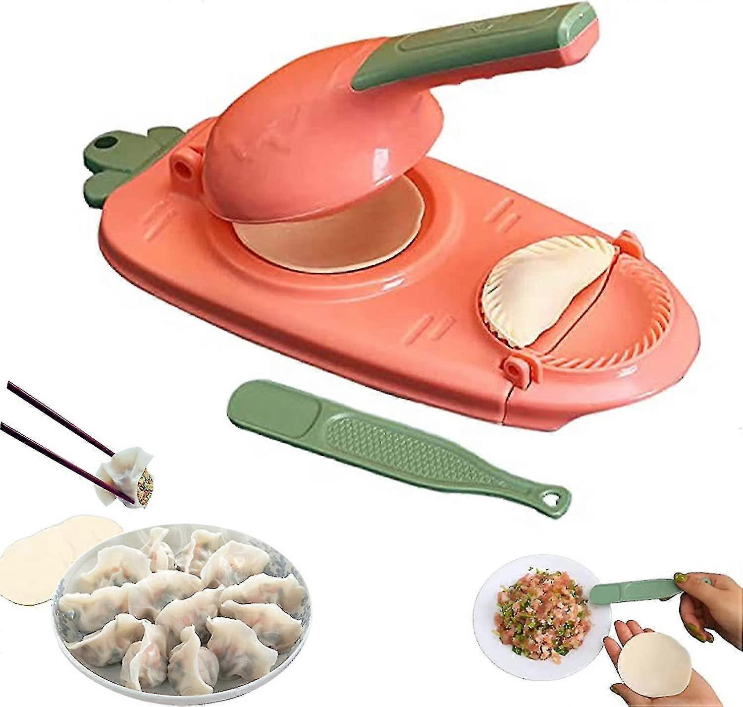 2 In 1 Dumpling Maker, Kitchen Dumpling Making Tool, Diy Dumpling Maker, Dumpling Skin Maker Dumpling Moulds(pink)