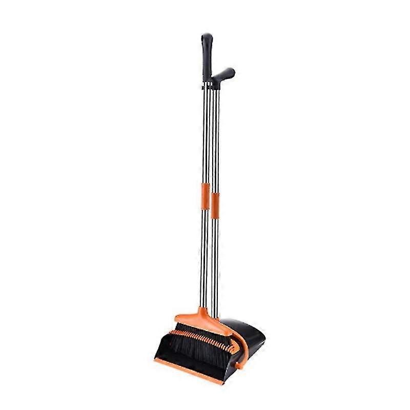 Broom And Dustpan Set, Broom And Dustpan Set For Home, Dustpan With 52inch Long Handle Broom Combo Set, Standing Dustpan