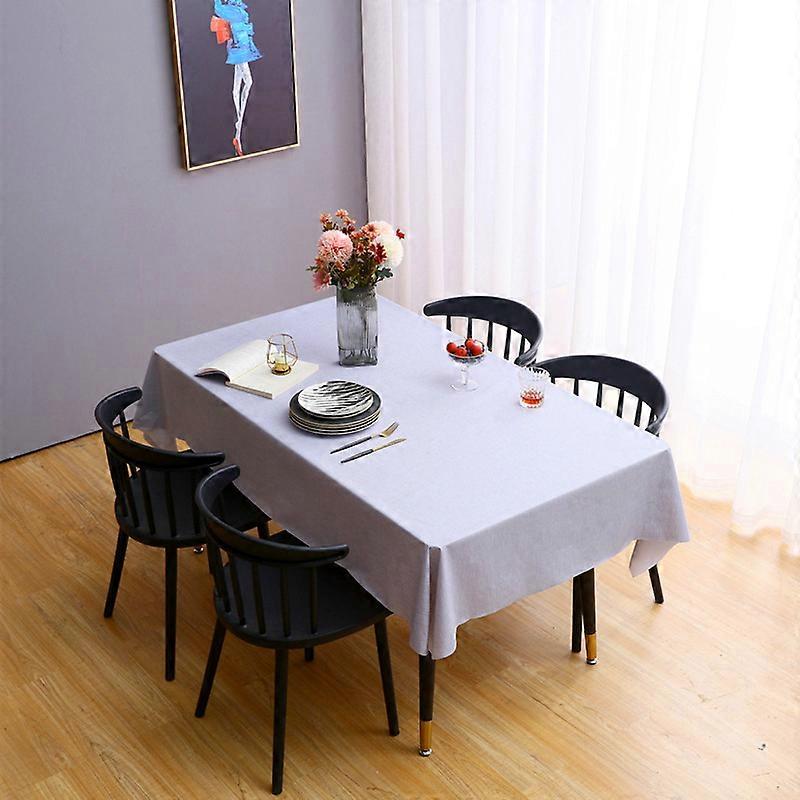 Solid Color Table Cloth, Water and Oil Resistant Rectangular Pvc Table Cloth-54 X 108 inches-Vinyl Table Cloth, Used for Dining Table, Buffet Party an