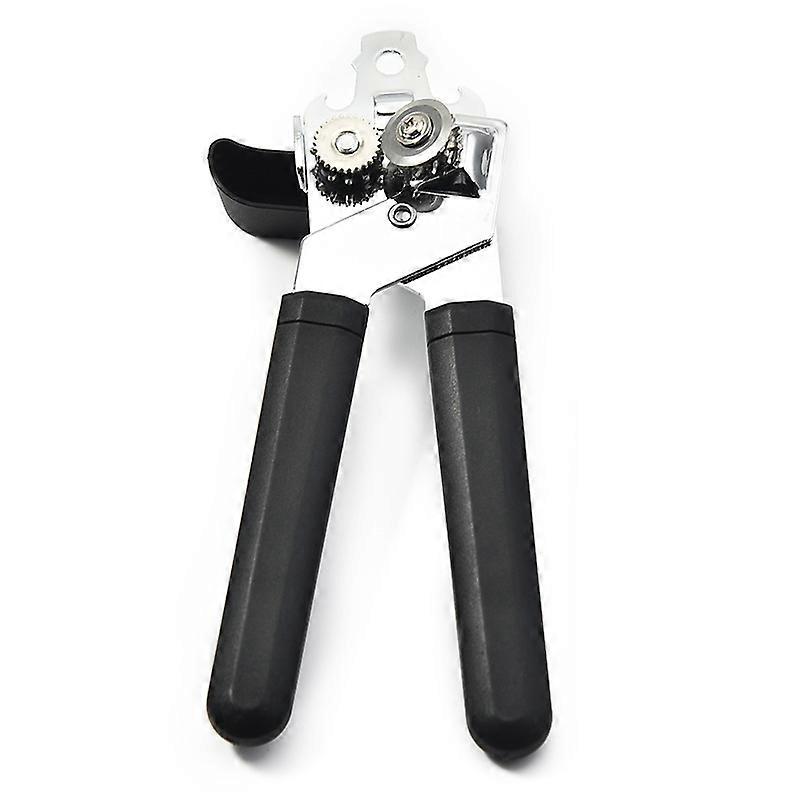Can Opener Vertical Grain Non-slip Soft Handle Stainless Steel Manual Can Opener Oversized Easy Turn Knob Sharp Cutting Wheel Good Grips with Built-i