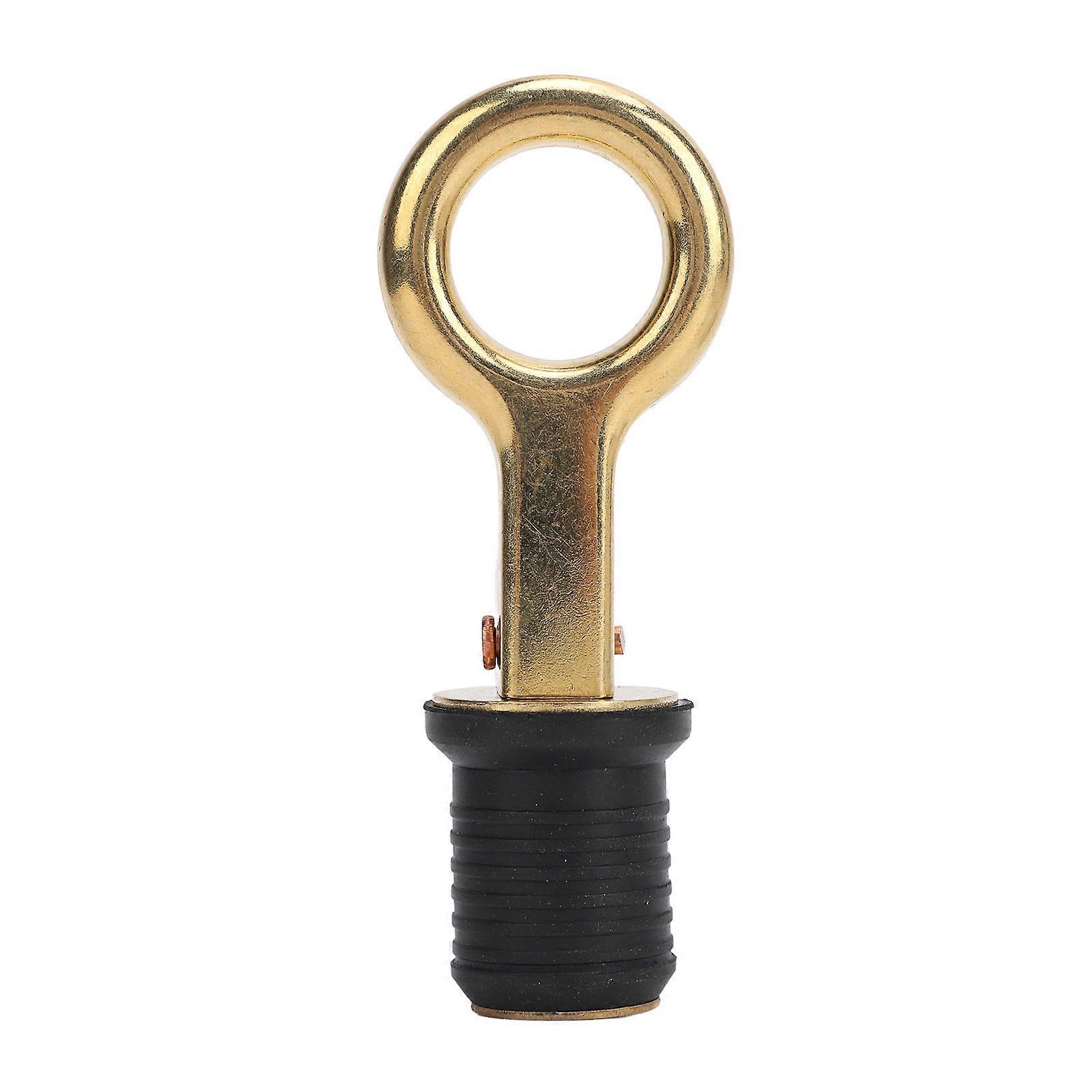 Snap Handle Drain Plug Rubber Brass Twist Design Long Lasting Marine Drain Plug for Boat Yacht Livewell 1inch