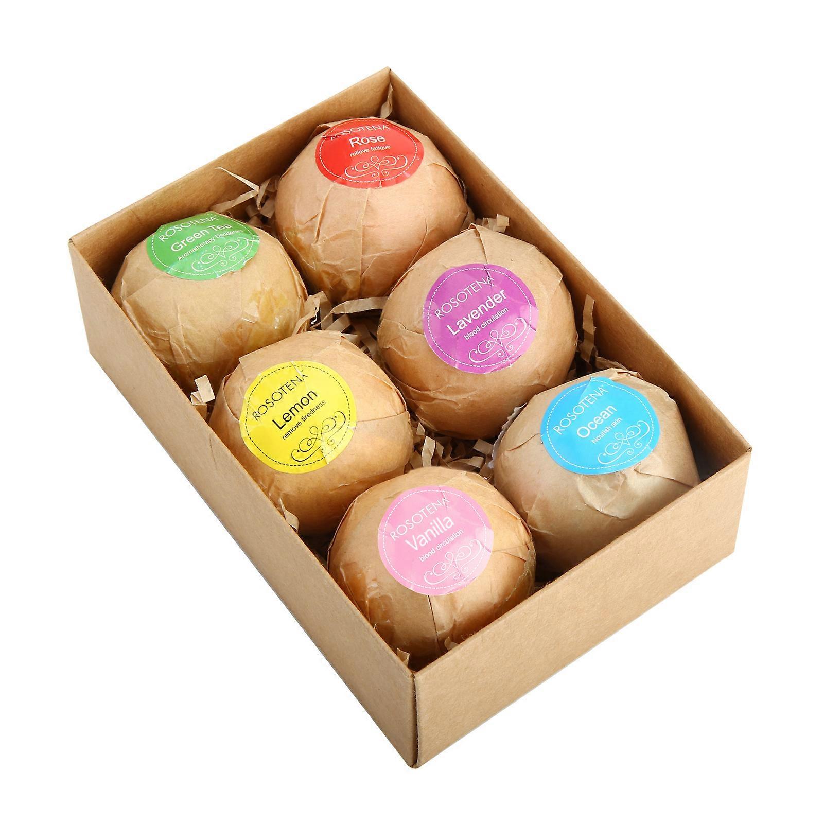 6PCS/Set 60g Bubble Bath Ball Moisturizing Gently Cleaning Bathing Accessory Exfoliate Natural Deep Sea Bath Salt Ball compatible Home kaesi