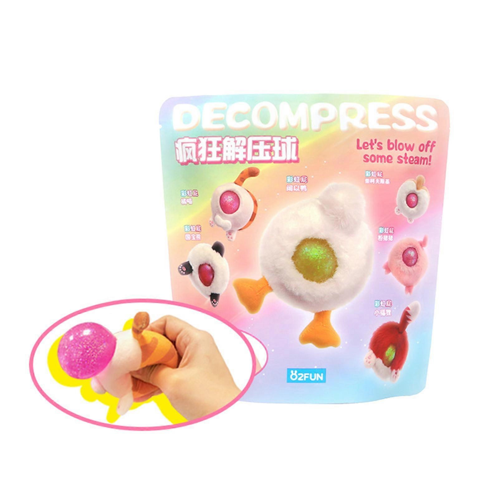 Squeeze Bubble Toy Blowing Bubble Tiger Panda Elephant Frog Peach Strawberry Plush Toy Decompression Vent Toys Funny Squeezing Bubble Stress Relief To