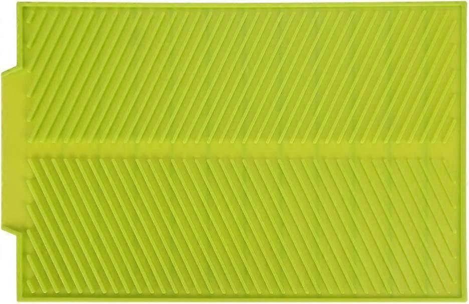 Kitchen Mat, Nuning Rectangular Silicone Drying Mat, Dish Drainer, Non-Slip Heat Resistant Tray (Green)