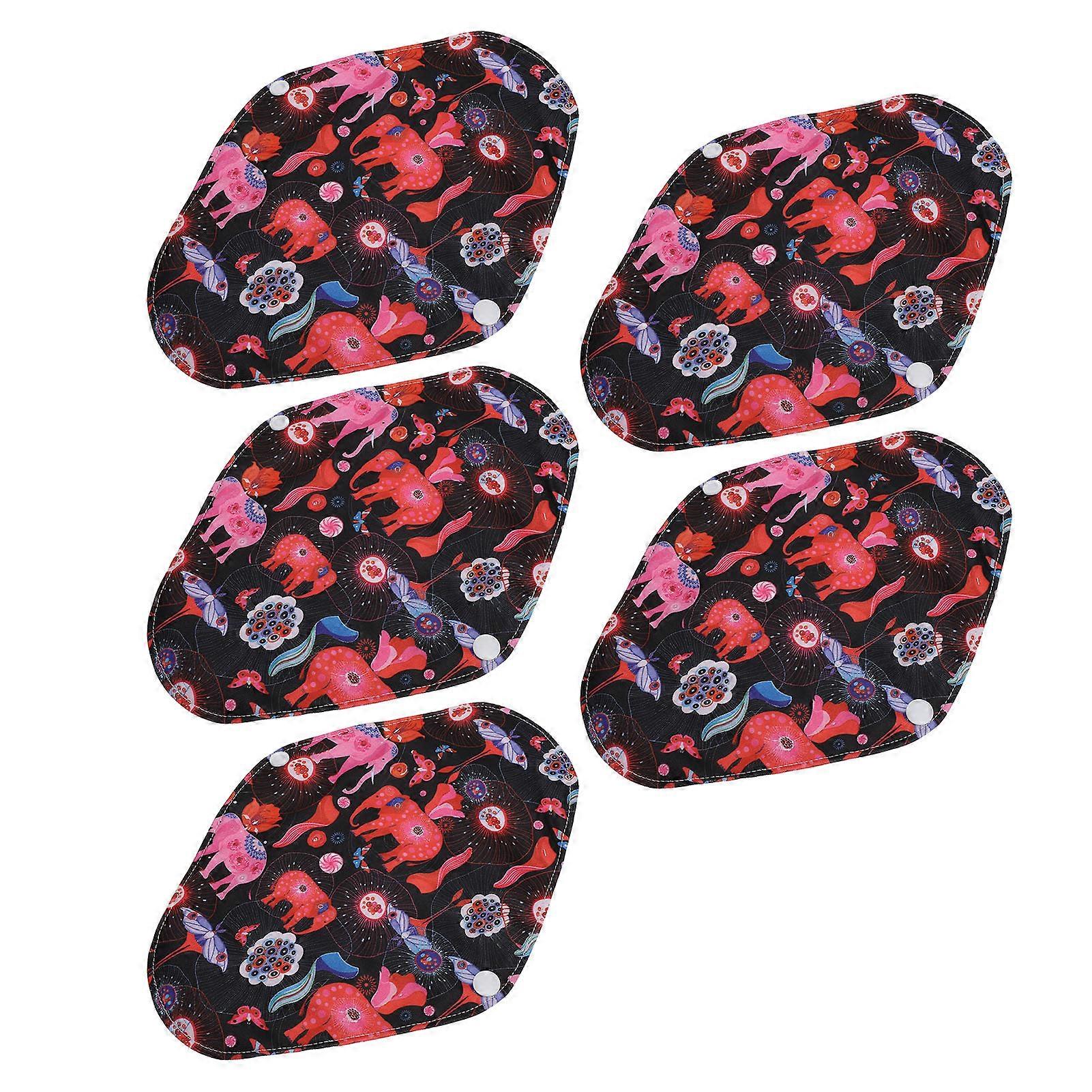 5Pcs Washable Sanitary Napkins Strong Absorption Waterproof Outer Layer Comfortable Cloth Reusable Menstrual Pad 18 X 25cm T02