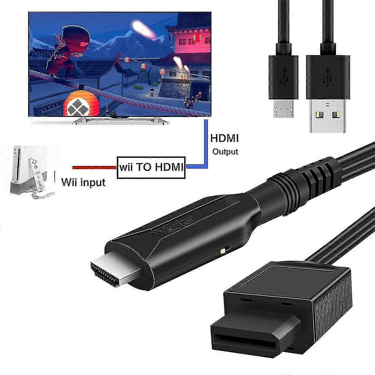 HD وي لتحويل محول HDMI مع كابل USB سلك تحويل لعبة عالي السرعة