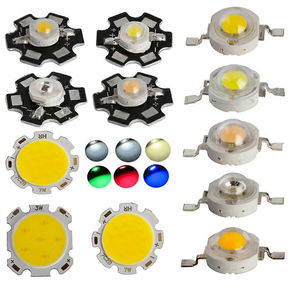 10x 1W 3W 5W 7W LED SMD COB Puce avec étoile PCB Haute puissance Perles Lumière Blanche Projecteur Lampes Down-Light
