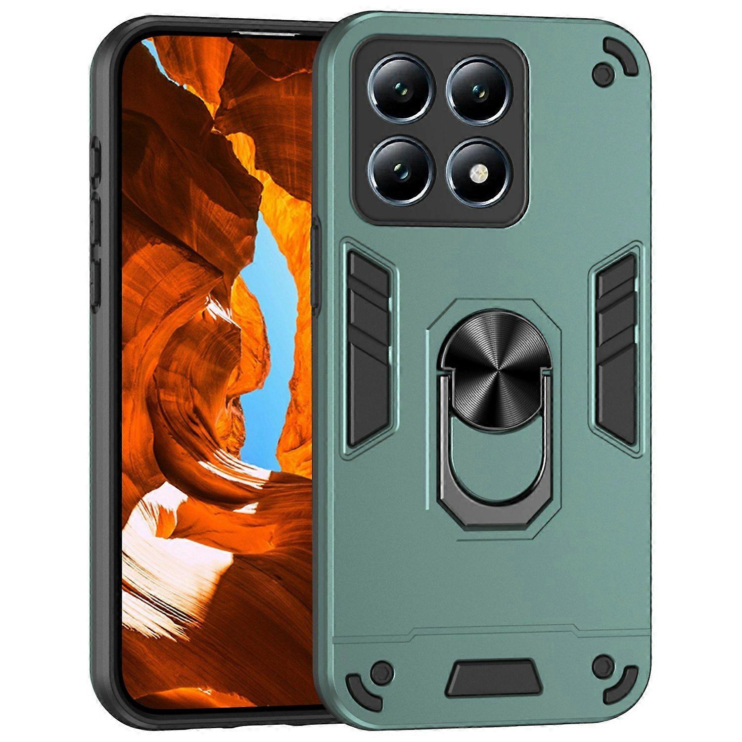 For Xiaomi 14T Pro Case PC+TPU Drop Defend Phone Cover with Ring Kickstand