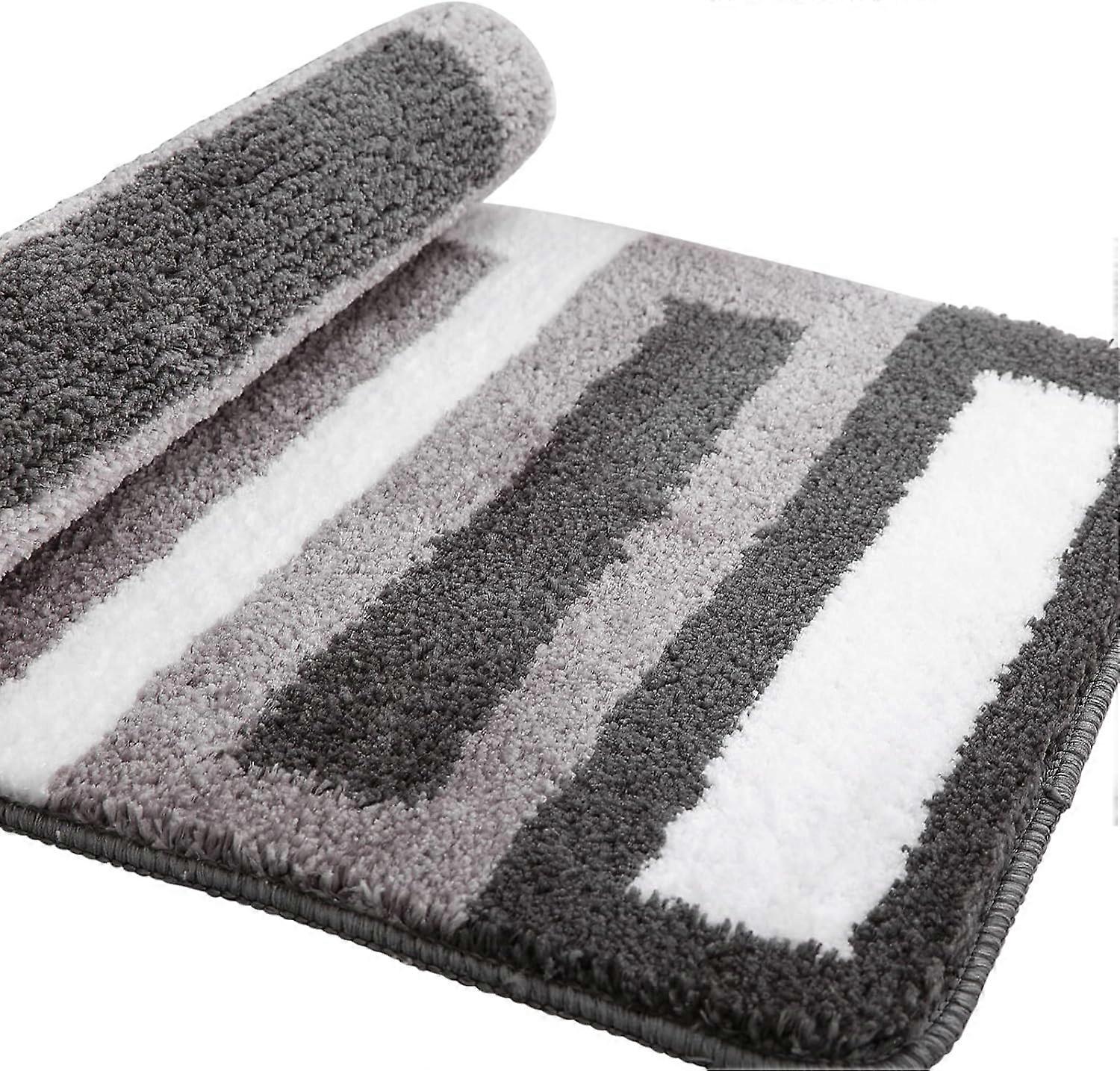 Non-slip bath mat kitchen mat soft bathroom carpets with soft microfiber shower mat, fast drying, absorbent water, machine washable-40 x 60cm gray GRO