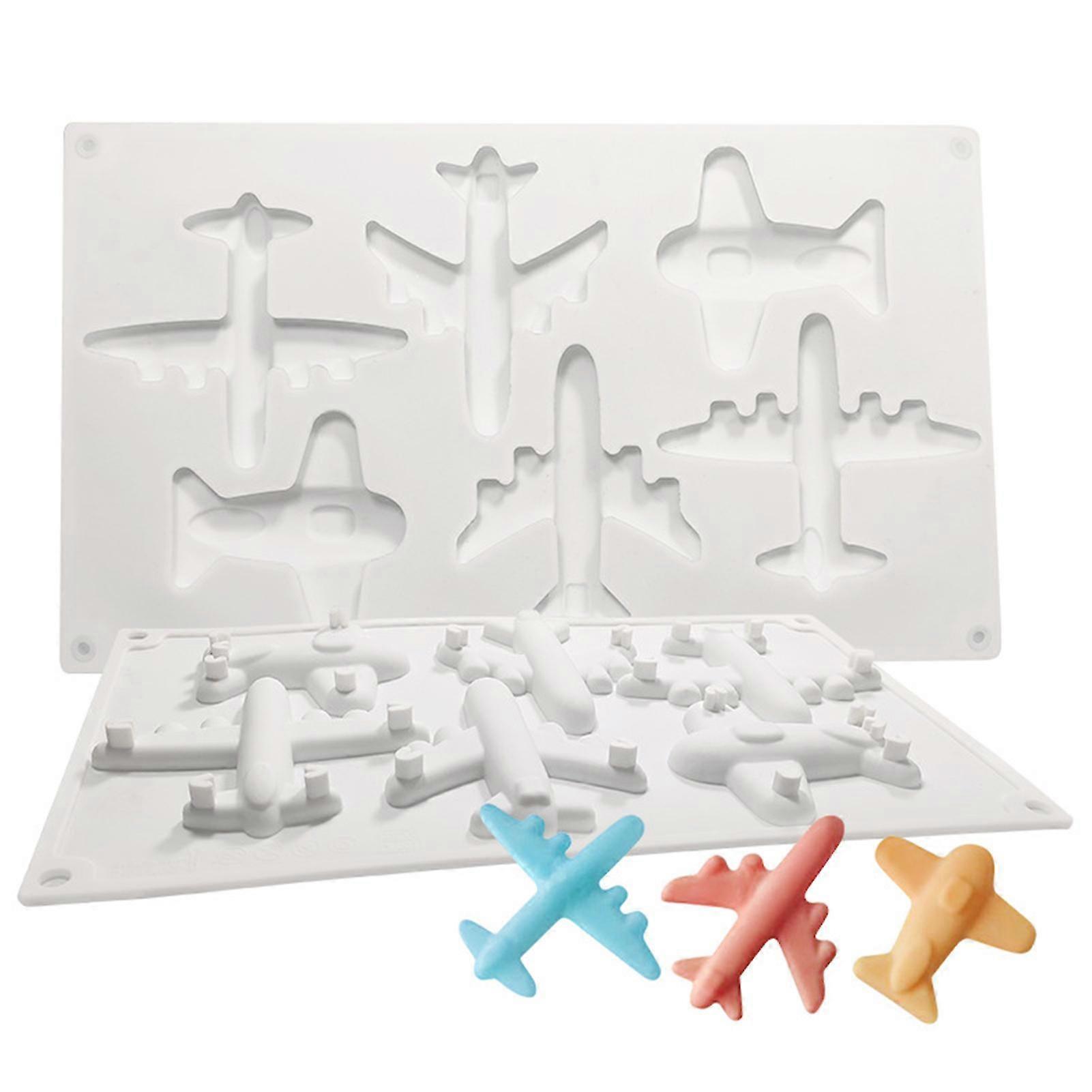 6 In A Row Diy Aircraft Shape Cake Mould Lightweight Reusable Easy Cleaning Pan For Home Kitchen Cooking Tool