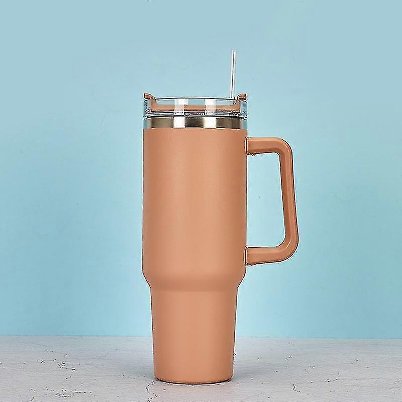 40oz Reusable Vacuum Quencher Tumbler With Straw, Leak Resistant Lid, Insulated Cup, Maintains Cold, Heat, And Ice For Hours