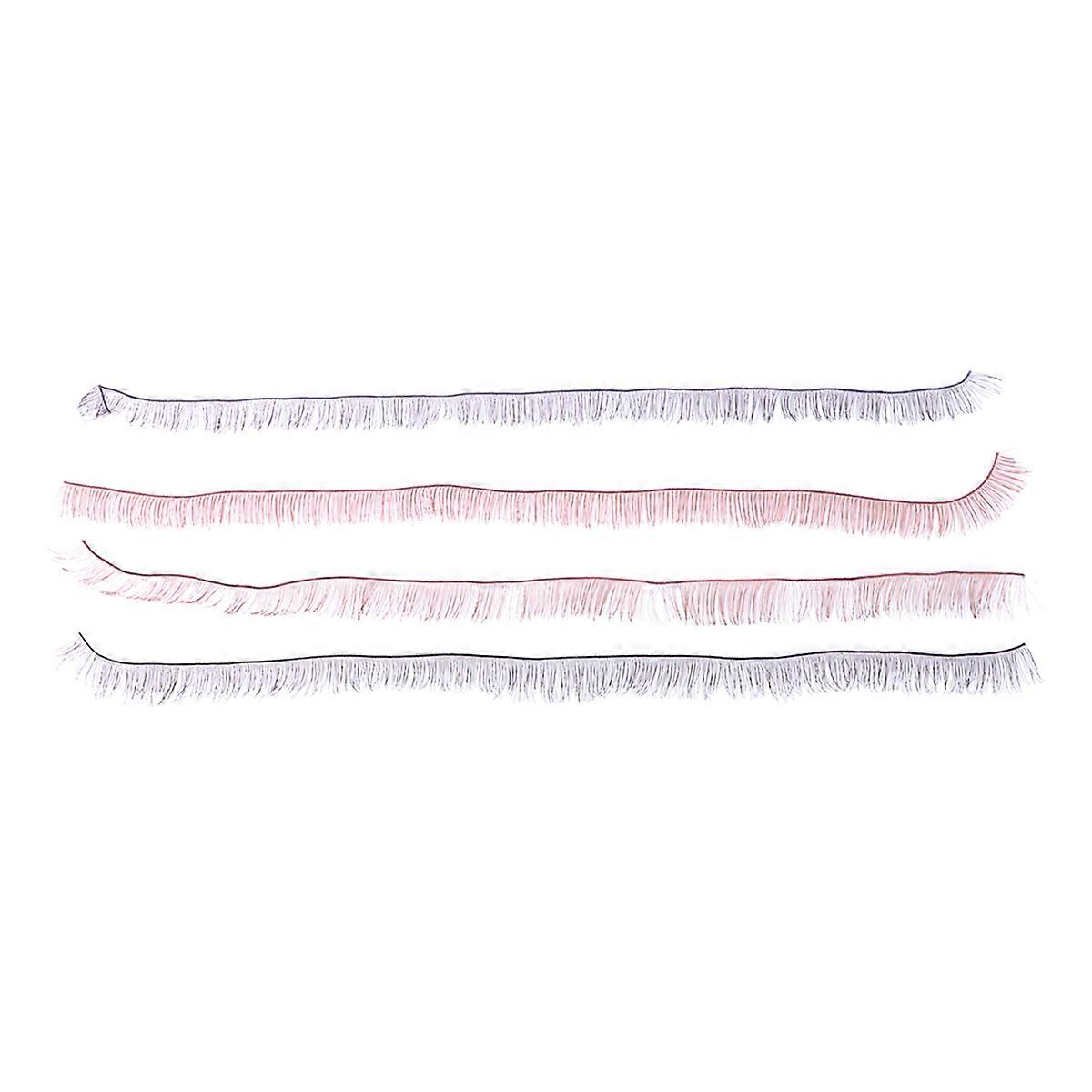 4 قطع دمية مصنوعة يدويا رموش صناعية رموش طبيعية مزيفة دمية إكسسوارات دمية (أسود 1 سم + أسود 0.8 سم + بني 1 سم + بني 0.8 سم)