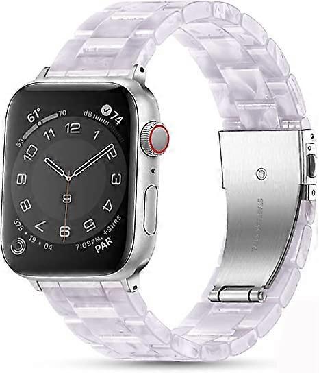 Resin strap (shiny white), suitable for Apple Watch strap 42/44/45/49mm