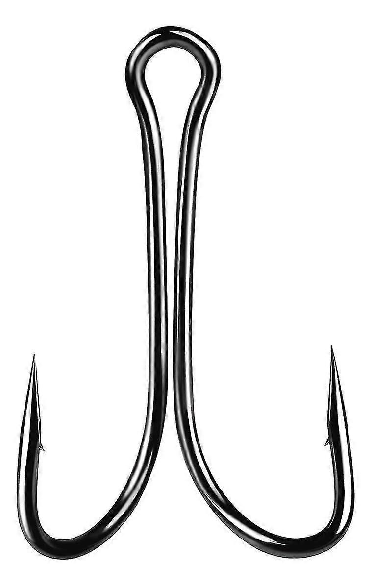 Long Pole Fishing Twin Hooks - #4 /0 Barbed Hooks Fishing Roadrunner Hooks Thunderfrog Hooks Chicken Claw Hooks Fishing Tackle 50 Pcs/pack