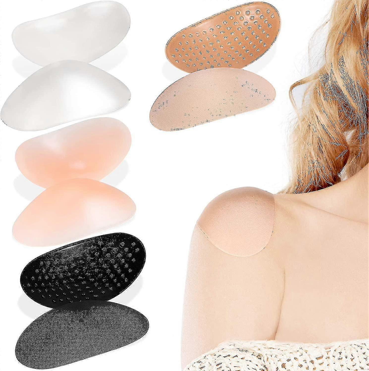4ペアショルダープッシュアップパッドソフトシリコン接着剤ショルダーパッド滑り止めエンハンサーショルダーパッド