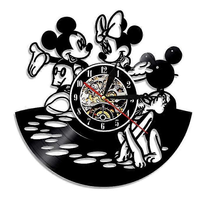 Mickey a Minnie Record Nástenné hodiny, retro domáce dekorácie nástenné hodiny