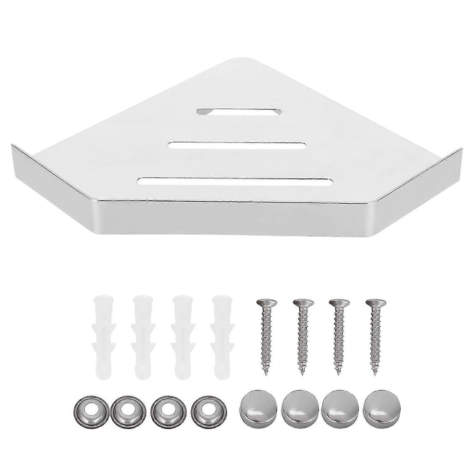 Wall Mounted Shower Corner Shelf Storage Rack Organizer Holder Container For Bathroompunching Type
