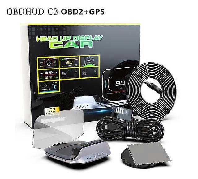 C3 Plus OBD2 HUD Auto Navigation Projector GPS EOBD Speedometer Head Up Display Car Accessories On-board Computer