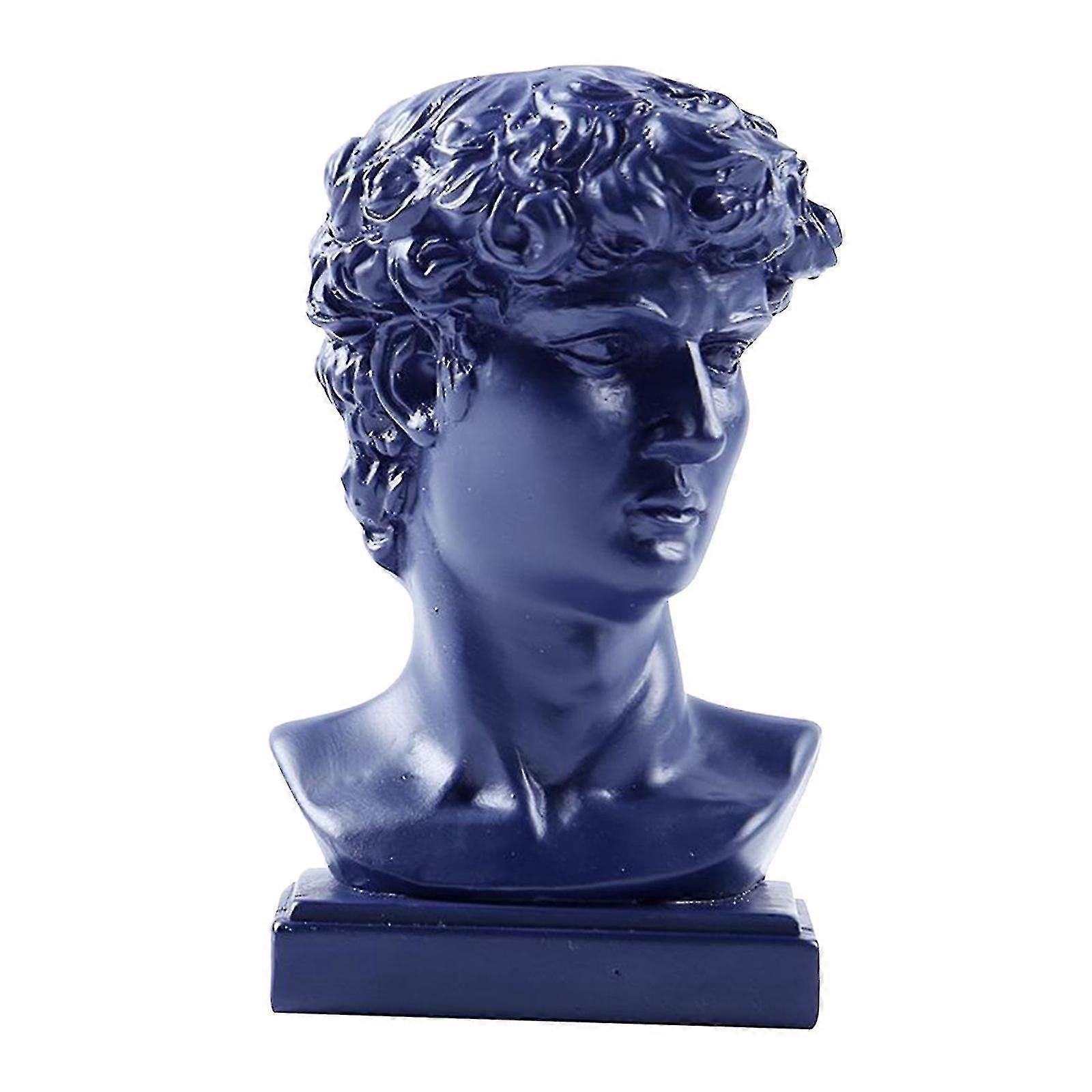 Toothpick Holder Tooth Pick Storage Dispenser Container David Statue Blue-yujia