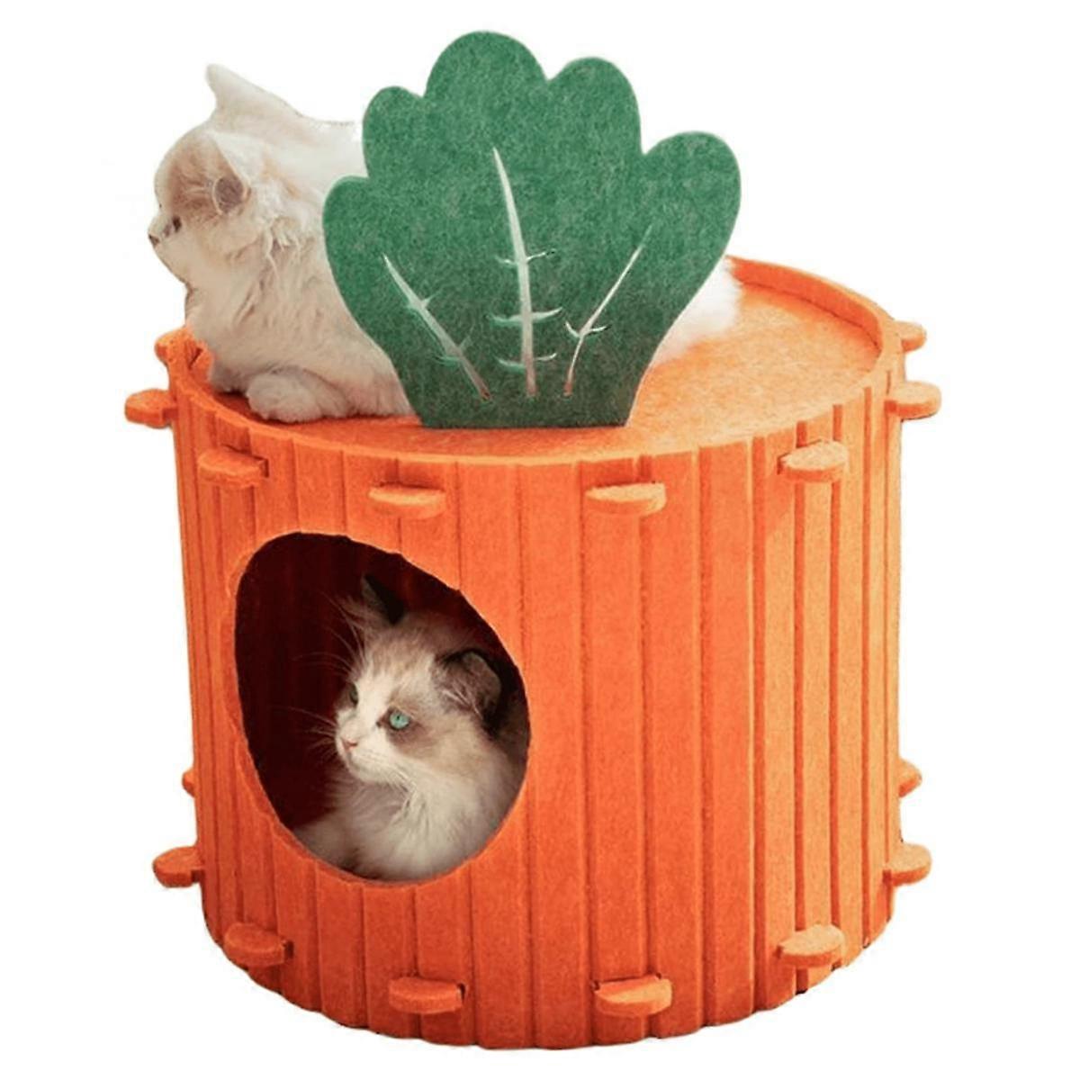 Cute Pet Bed Detachable Large Cat Hideaway Cave Noise Reduction Private Cat Condo for Indoor Cats K