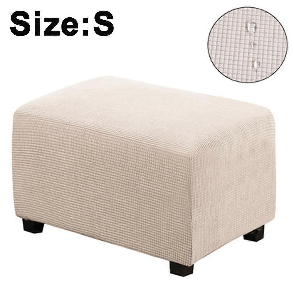 Easy-Going Stretch Ottoman Cover Folding Storage Stool Furniture Protector Soft Rectangle slipcover with Elastic Bottom
