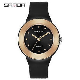 SANDA 3119 Quartz Watch Leisure Creative Crystal Sports Outdoors Waterproof Pointer Display for Men and Women's Watches Gift
