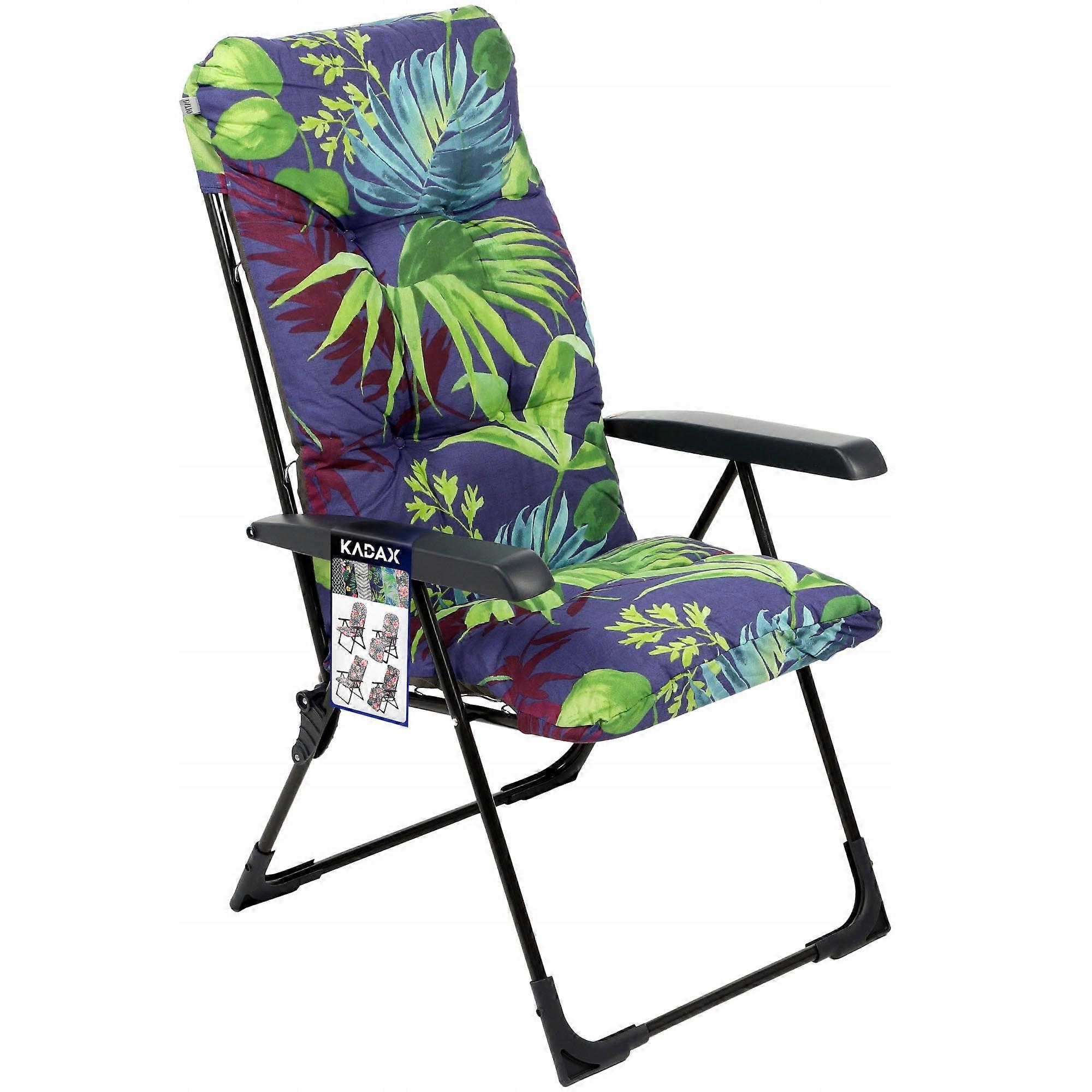 KADAX Sun lounger Folding beach chair with cushion 110kg adjustable