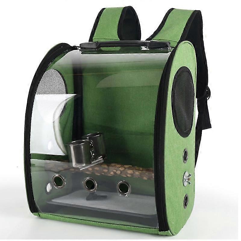 תיק נשיאות תרמיל תוכי משודרג תיק תרמיל בועות ציפור מחמד כלוב נסיעות שקוף עם מוט עמידה לטיולים רגליים