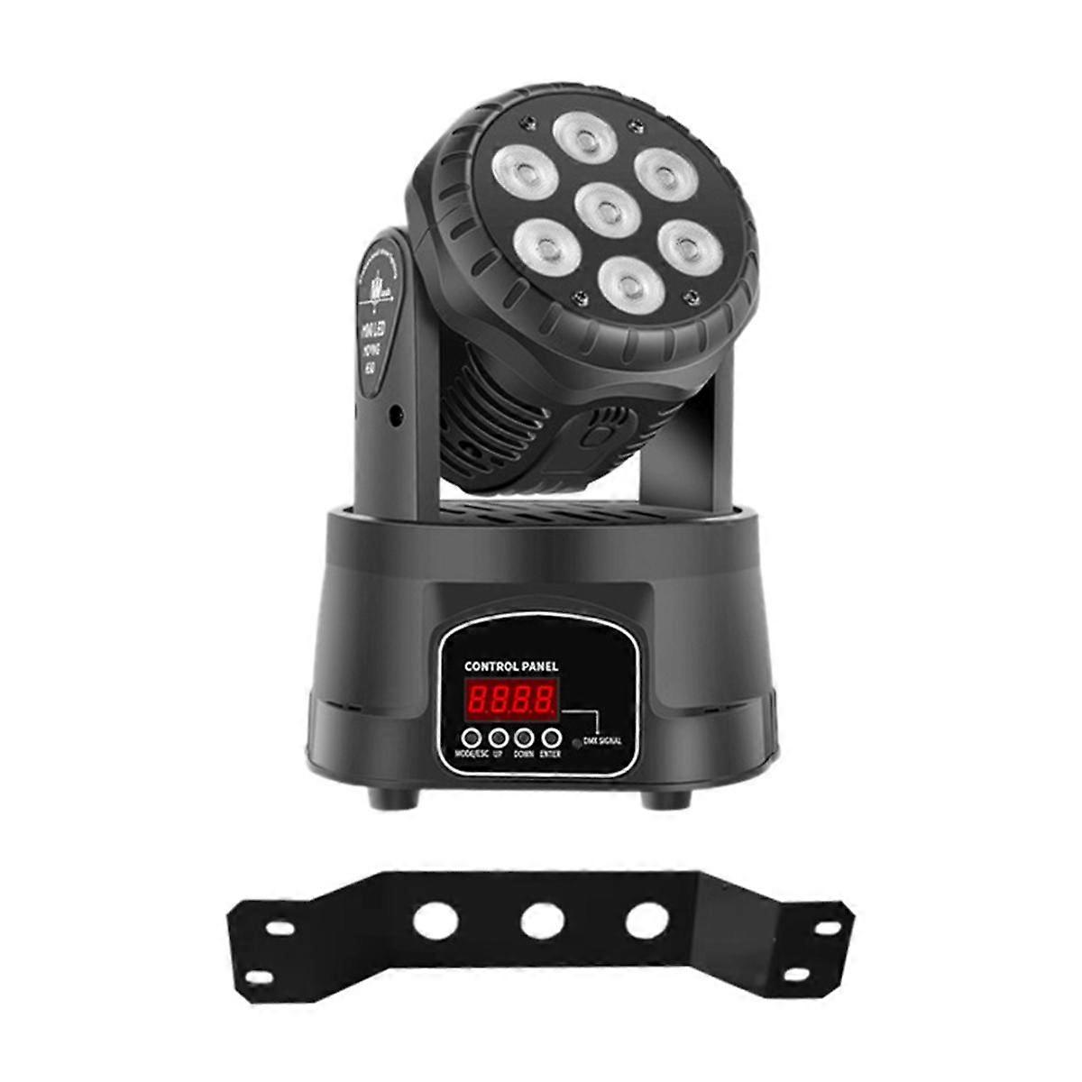 Mini LED Moving Wash 7x10W LED Light 4 in 1 RGBW with Rotary Voice Control for DJ Music Party Dance Club A UK Plug