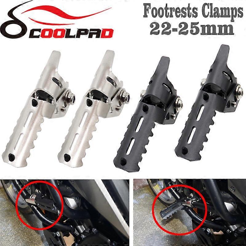 Repose-pieds (footrest) Pour Barre De Crash – Compatible Harley Pan America 1250 Et BMW R1200GS – Couleur Noire Aluminium – Paire De 2 – Neuf