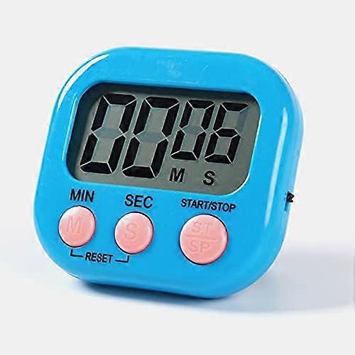 Magnetic kitchen timer, cooking, learning timer, loud alarm clock and countdown timer with LCD display. Blue