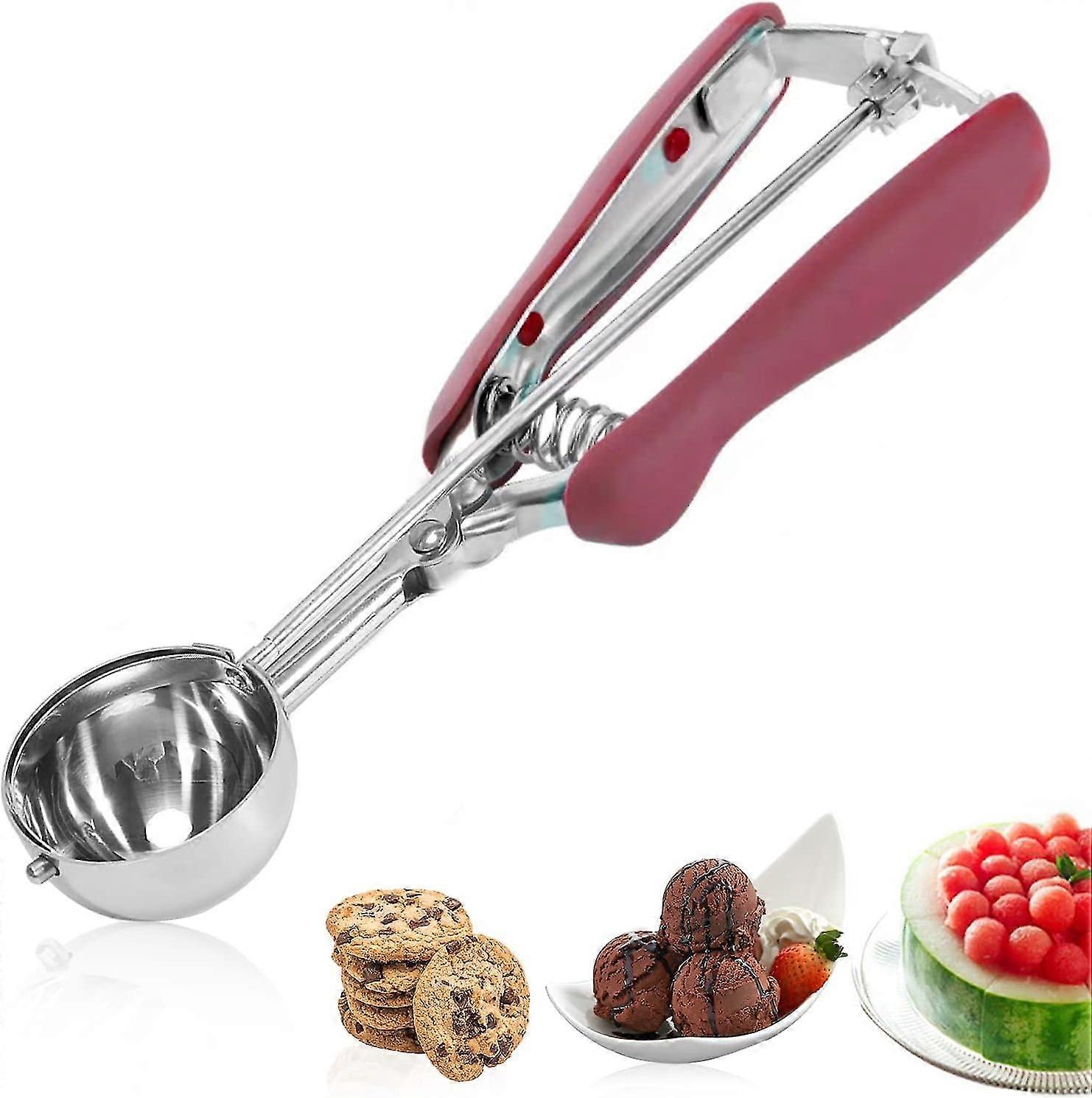 Stainless Steel Cookie Scoop, Cupcake Scoop with Trigger 4cm/1.6in, Ice Cream Scoop with Trigger Release for Fruit, Ice Cream, Meatballs and Muffins