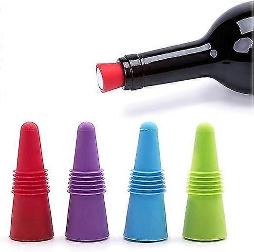 Silicone Bottle Stopper, Wine Stopper 8 Pieces Multicolor Reusable Bottle Stopper with Thread for Wine and Beverage Bottle