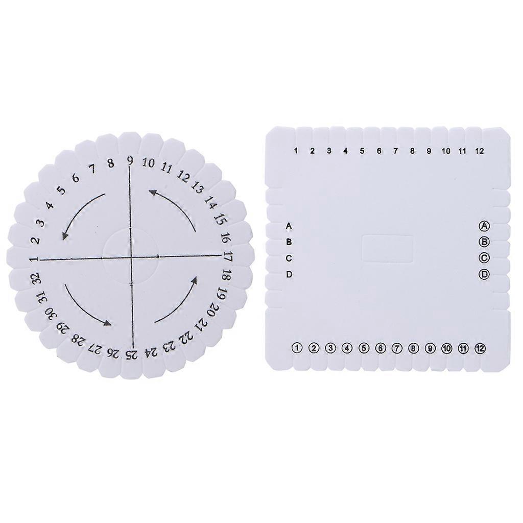 2Pcs Runde Quadrat Kumihimo Perlenschnur Scheibe / Scheibe Flechten Geflochtene Platte DIY