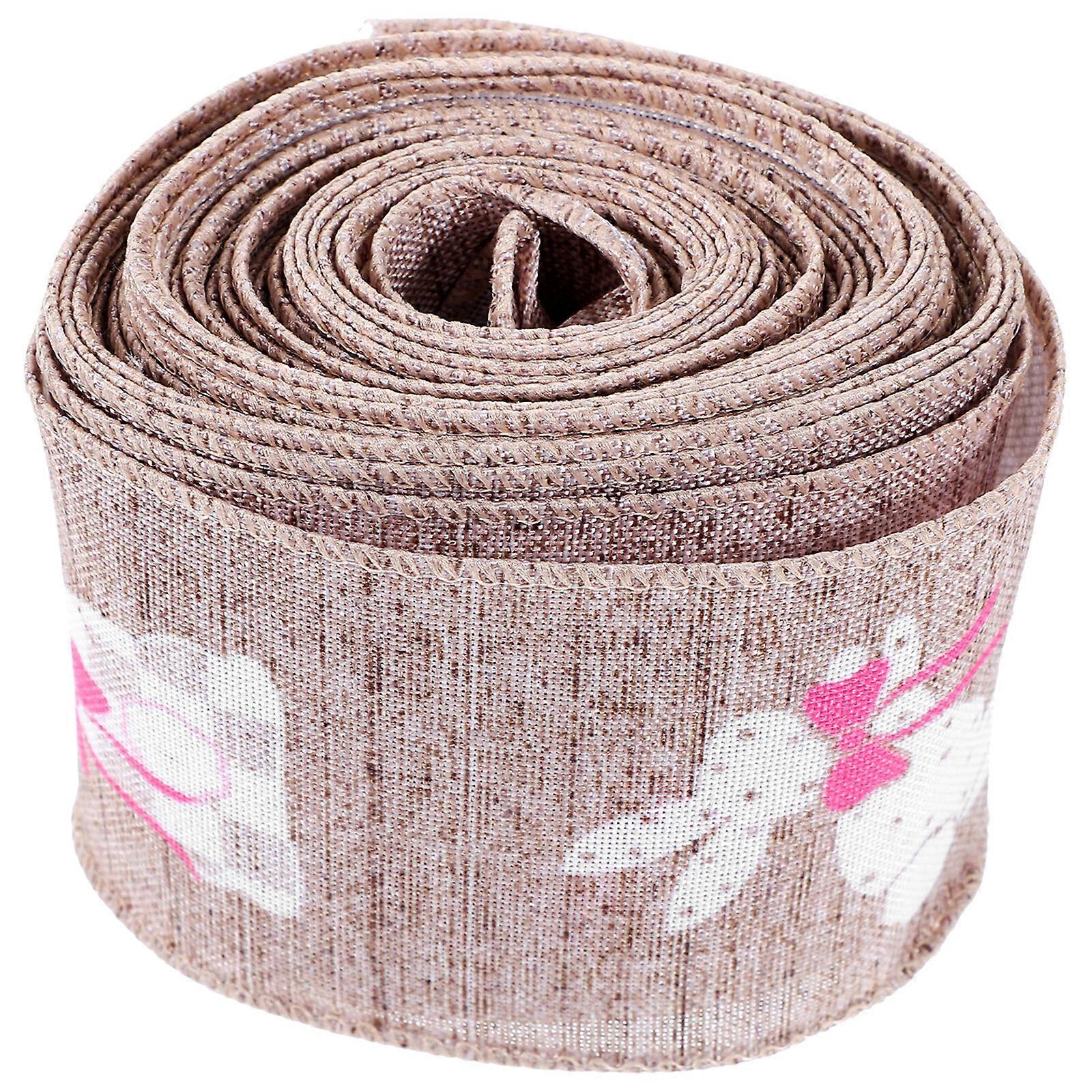 1 Roll of Wired Edge Ribbon For Easter Crafts Easter Gift Box Package Ribbon Colorful Craft Ribbon