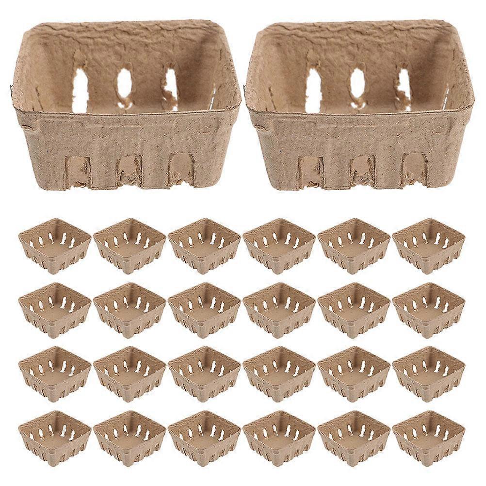 30pcs Obstverpackung Box Papier Fruchtfleisch Beerenkorb Gemüse Obst Tablett Obst Behälter