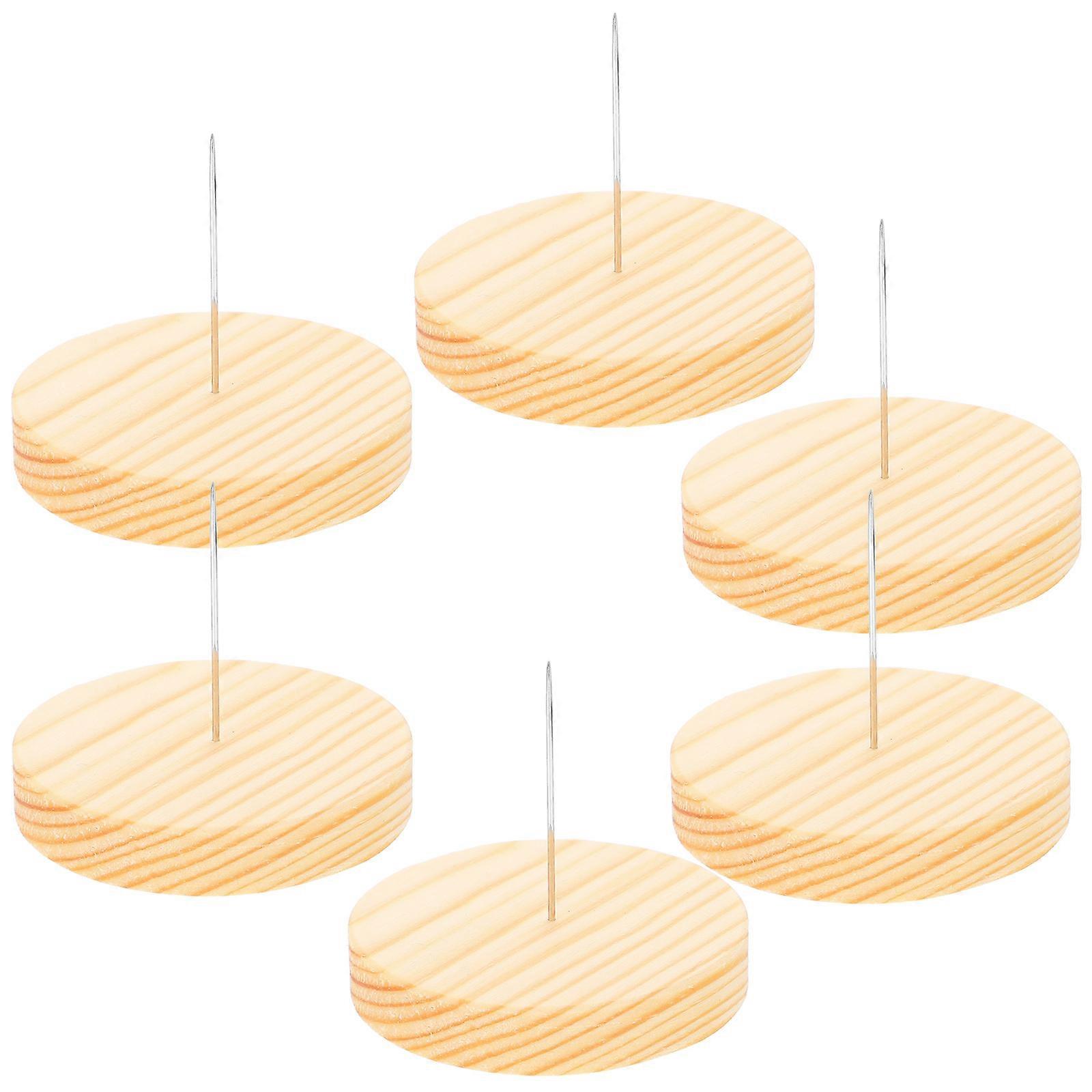 6 Set von Puppe Display Stand Nadel Filzen Puppe Display Halter Holz Basis für Filzen Tier Puppe