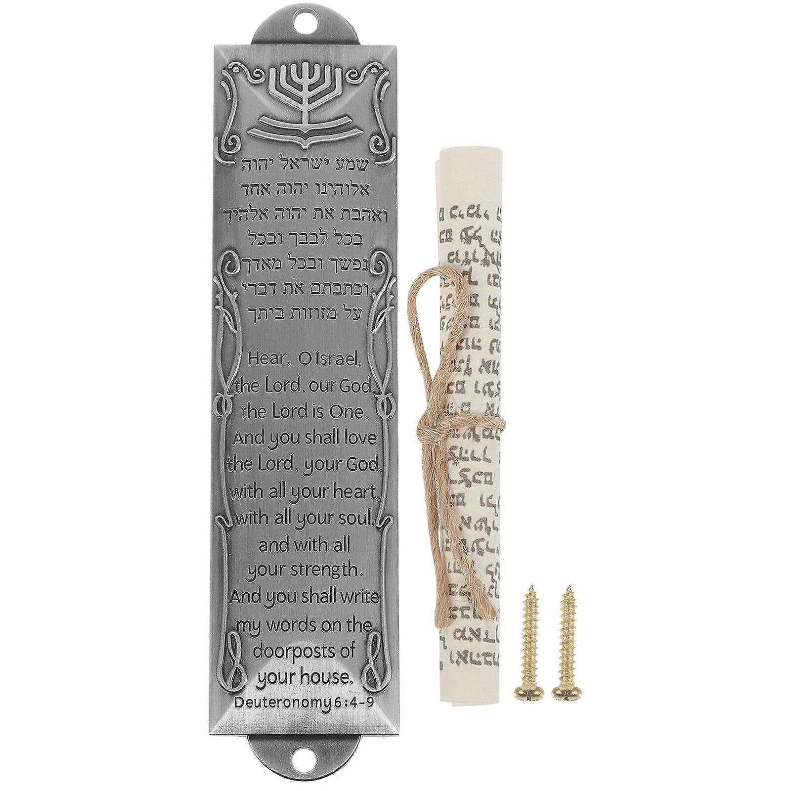 Mezuzah 집 문 복고풍 작풍 금속 Mezuzah 명판 장식 축복 Mezuzah 장식