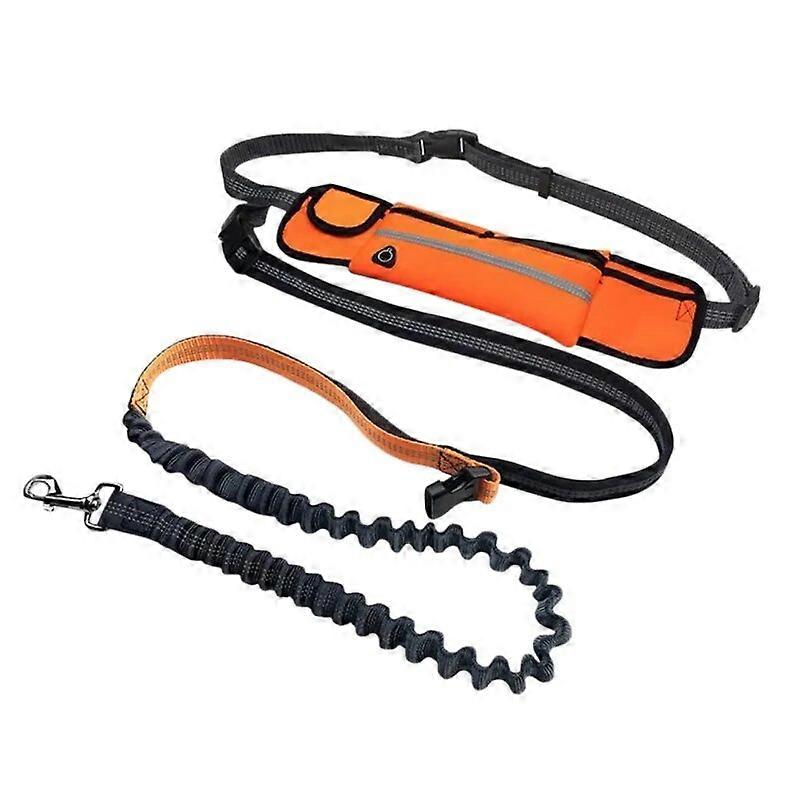 Pets Dog Leashes with Bag Running Hands Free Reflective Full Function Portable Waist Bag Collar Rope Dogs Leash Dog Accessories