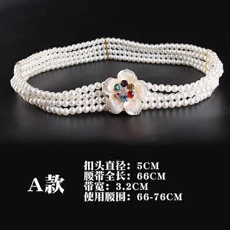Vintage perle talje kæde damer designer brede bælter til kvinder mode rhinestone elastisk beaded elastisk bælte linning kjole