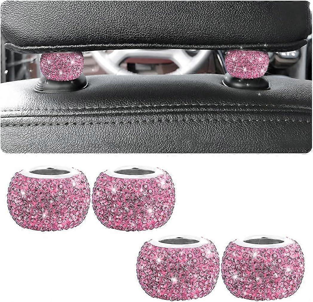 4PCS Car Headrest Rhinestone Car Seat Accessories