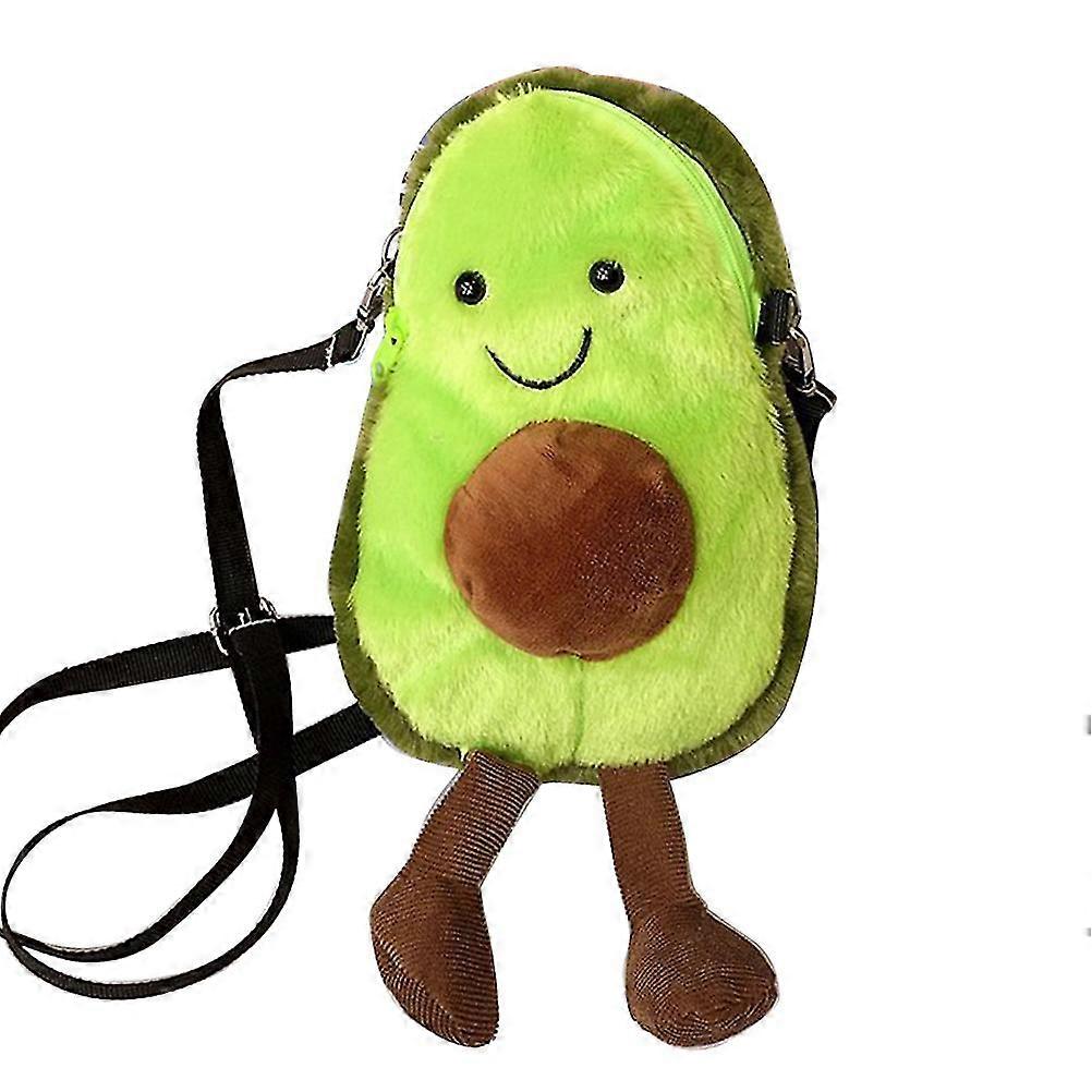 Avocado Soft Plush umăr Sac de desene animate umplute umăr sac cu fermoar