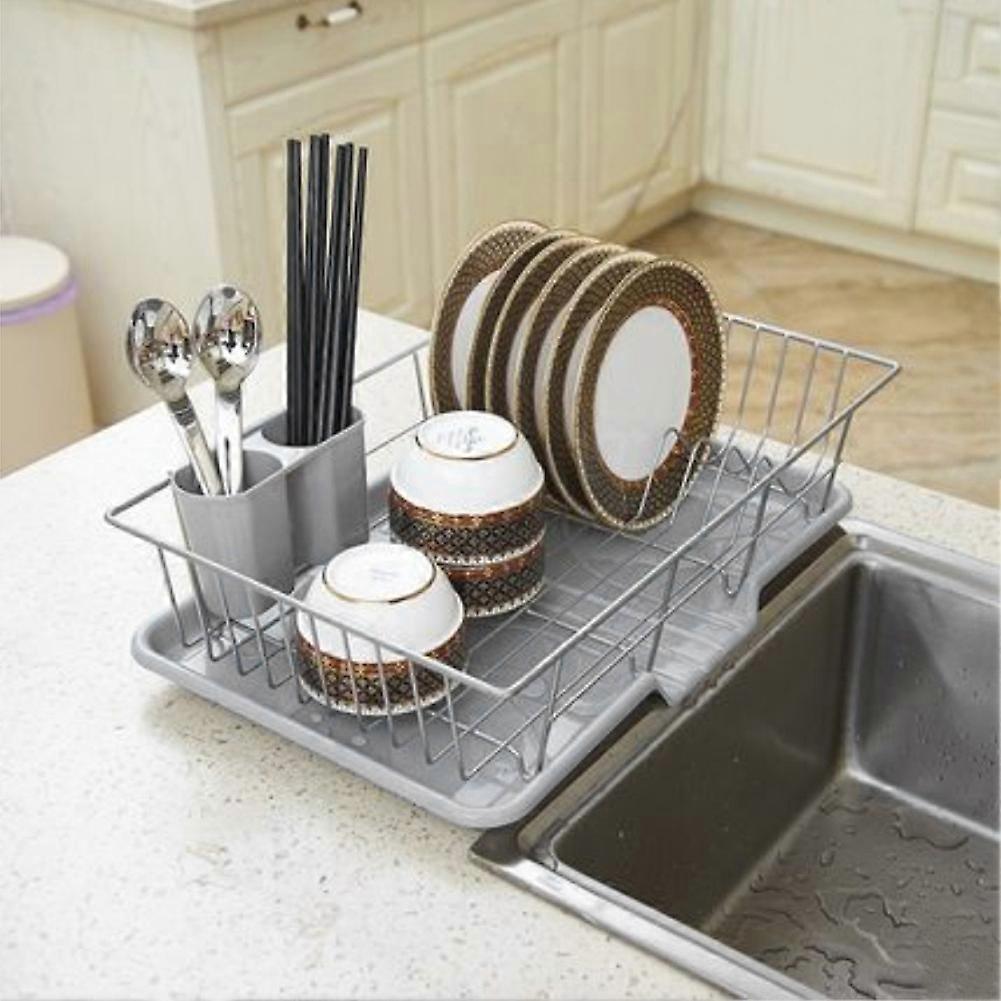 Metal Dish Drying Rack Dish Drainer Rack with a Removable Tray