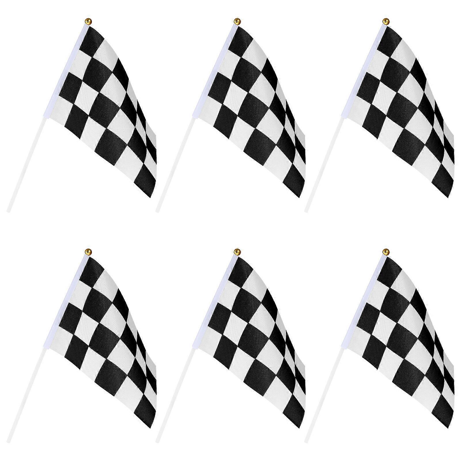 25 Pcs Car Trim Flag Carrier Checkered Hand Flag Mini Checkered Flag ...