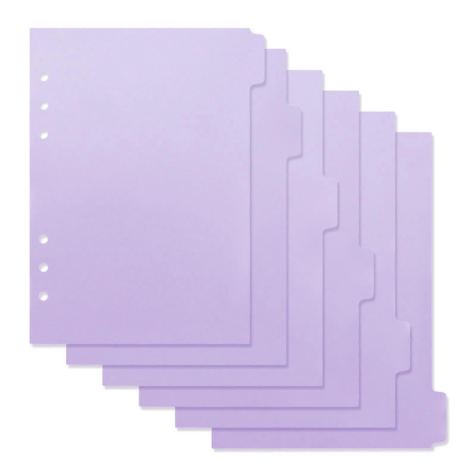 6Pcs Binder Sheet Dividers Replacement Binder 6-hole Insert Dividers with Tabs