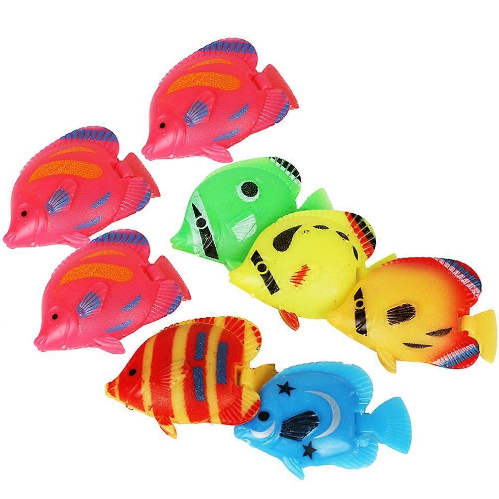 8pcs Coloré Faux Modèle de poisson Fish Tank Décoratif Poisson Plastique Simulation Flottant Poisson Décoration