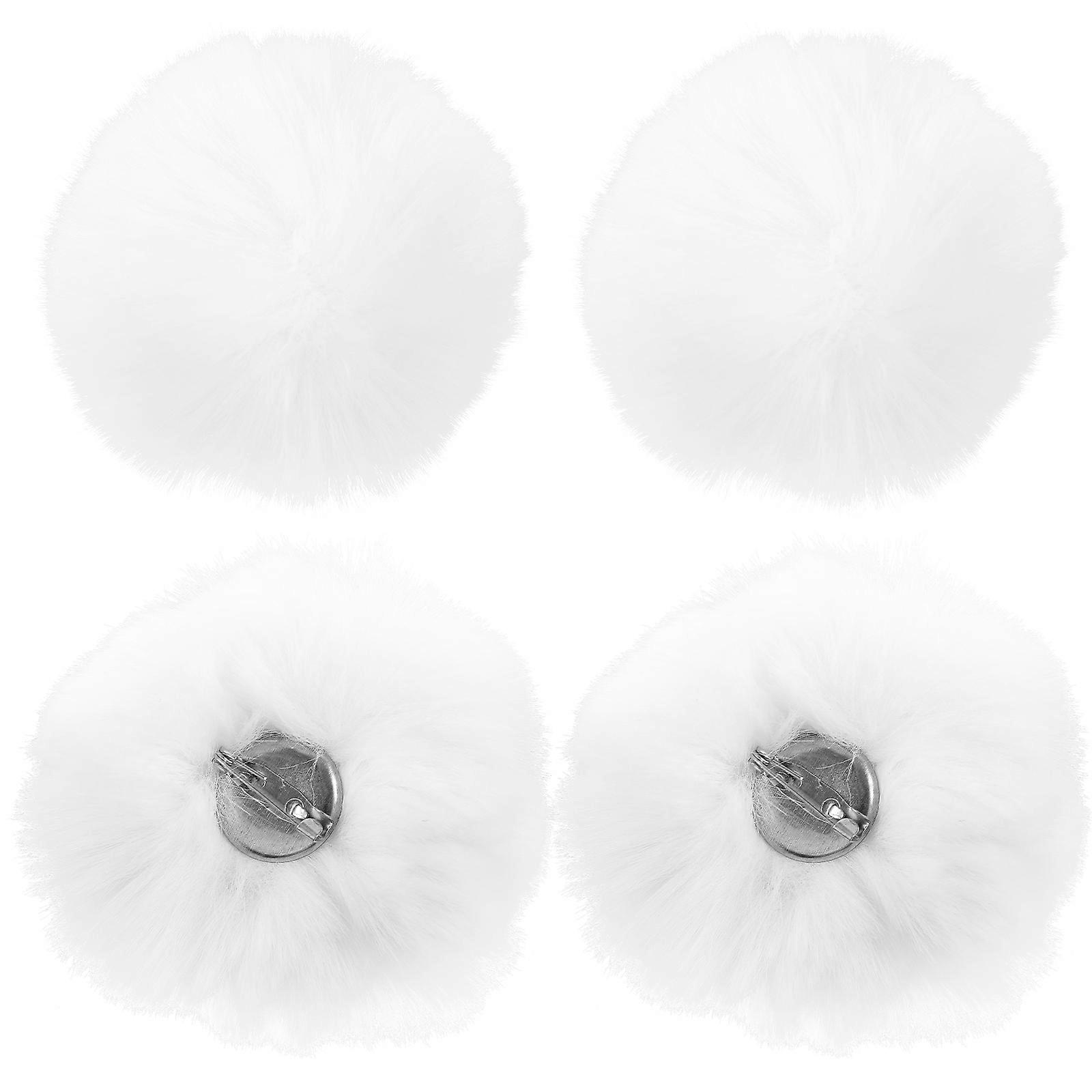4Pcs Entzückende Pompom Brosche Flauschigen Pompom Revers Pin Flauschigen Pompom Ball DIY Pom Pom mit Brosche