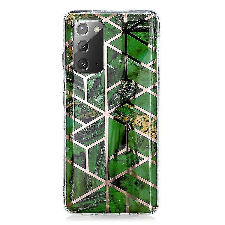 For Samsung Galaxy Note20 Ultra Plating Marble Pattern Soft Tpu Protective Case