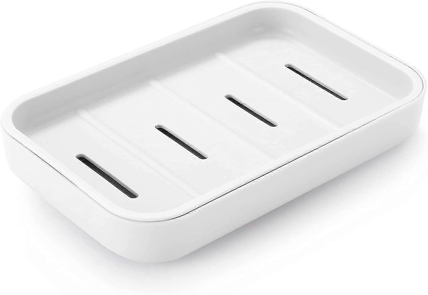 Bathroom Soap Dish With Drain, Soap Saver For Shower, Easy Clean, Dry, Prevent Soap Soap (white)