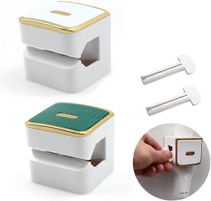 2 Pieces Toothpaste Squeezer for Bathroom Kitchen Gadgets (White Green)